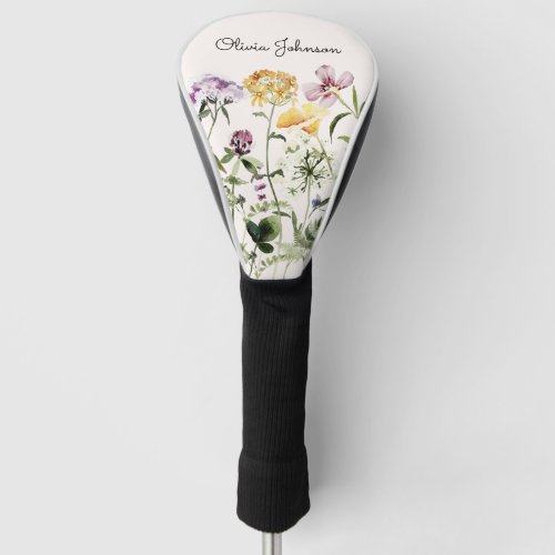 Personalized Name Wildflower Garden Golf Head Cover