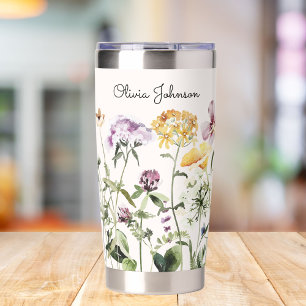 Personalized Name Wildflower Garden Insulated Tumbler