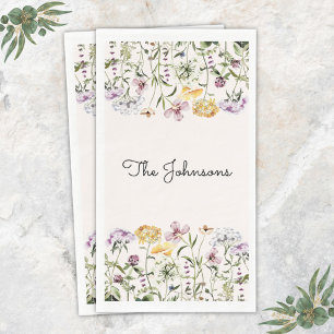 Personalized Name Wildflower Garden Paper Guest Towels
