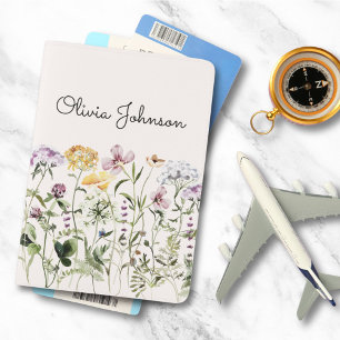 Personalized Name Wildflower Garden Passport Holder