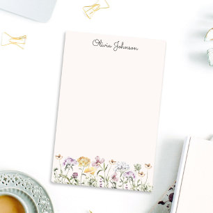 Personalized Name Wildflower Garden Post-it Notes