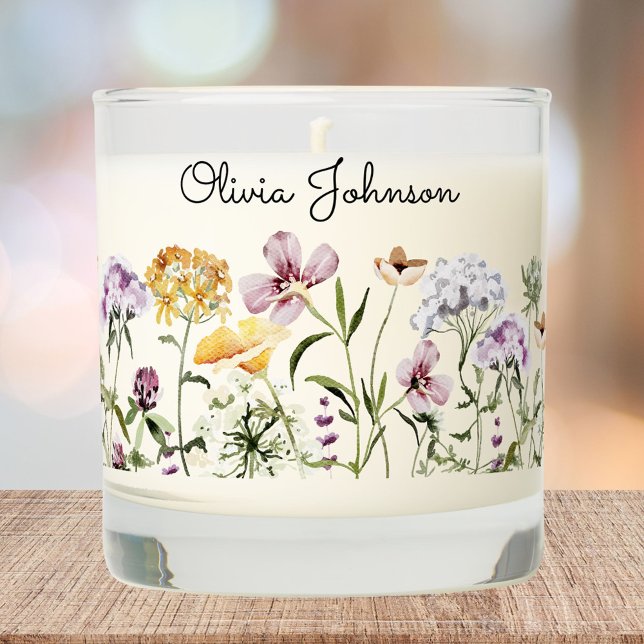 Personalized Name Wildflower Garden Scented Candle (In situ)