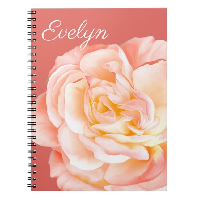 Personalized Name with a Beautiful Rose Notebook (Front)