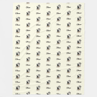Personalized Name With Bernedoodle Fleece Blanket