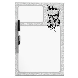 Personalized Name with Cat Floral Message Board