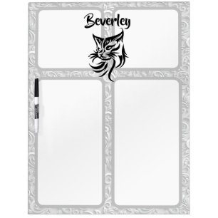 Personalized Name with Cat Floral Message Board
