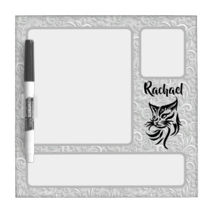 Personalized Name with Cat Floral Message Board