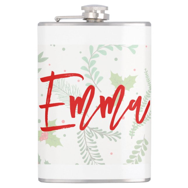 Personalized name with Christmas pattern Flask (Front)