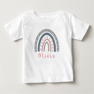 Personalized Name with Cool Boho Rainbow Baby T-Shirt