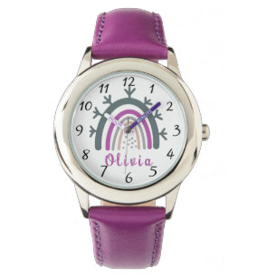 Personalized Name with Cute Boho Rainbow  Watch