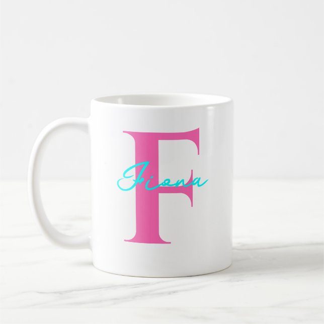 Personalized Name With Initial Gift For Him Her Coffee Mug (Left)