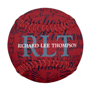 personalized name with initials monogram baseball