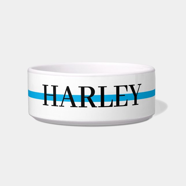 Personalized Name with Navy Blue Paw Bowl (Front)