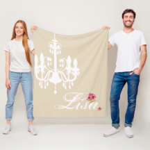 Personalized Name with Pink and White Chandelier
