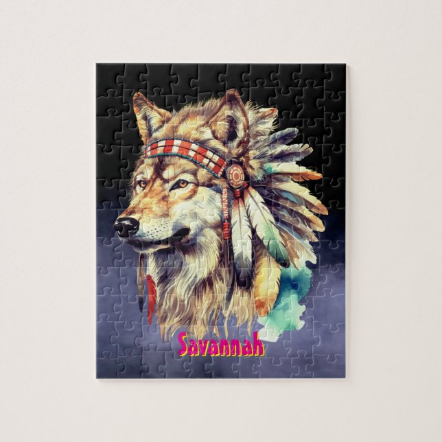 Personalized name Wolf  Jigsaw Puzzle (Vertical)