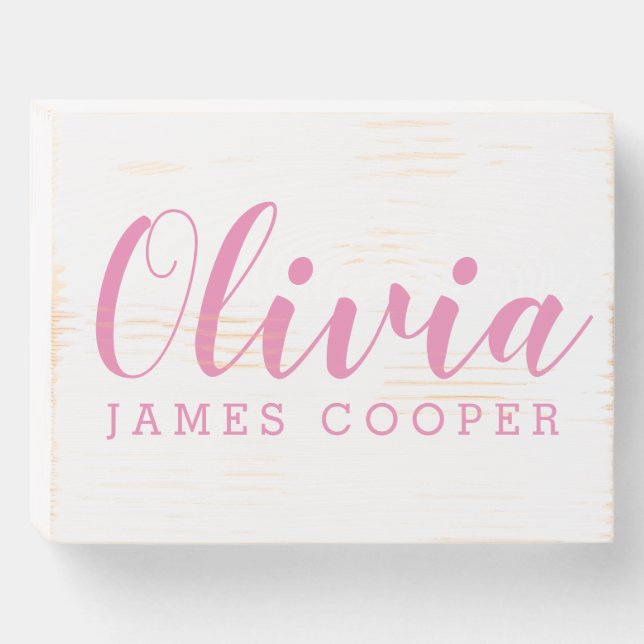 Personalized Name Wooden Sign for Home or  Nursery (Front Horizontal)