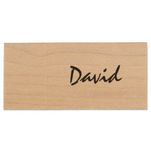 Personalized name wooden USB stick flash drive