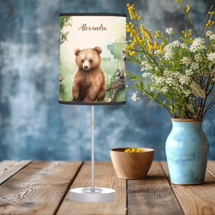 Personalized Name Woodland Animals Table Lamp