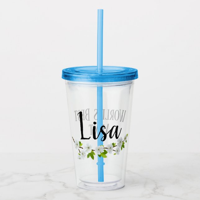 personalized name / worlds best aunt tumbler (Front)