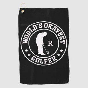 Personalized Name Worlds Okayest Golfer Golf Towel