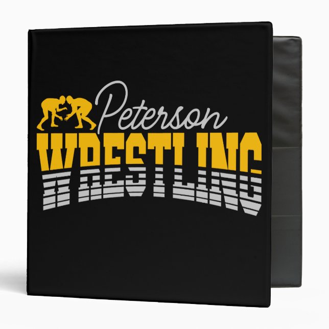 Personalized NAME Wrestling School Team Wrestler  3 Ring Binder (Front/Inside)