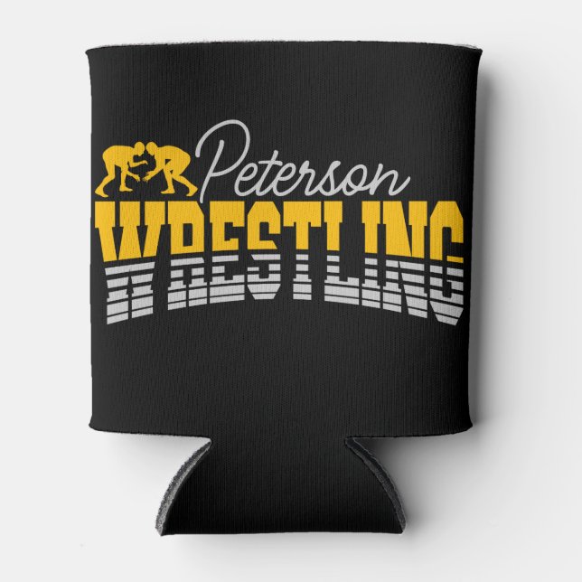 Personalized NAME Wrestling School Team Wrestler  Can Cooler (Front)