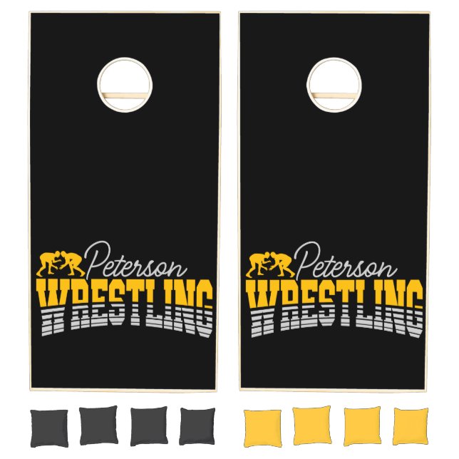 Personalized NAME Wrestling School Team Wrestler  Cornhole Set (Set)