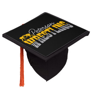 Personalized NAME Wrestling School Team Wrestler Graduation Cap Topper