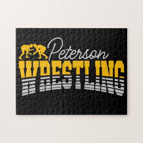 Personalized NAME Wrestling School Team Wrestler Jigsaw Puzzle