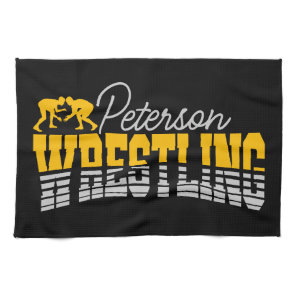 Personalized NAME Wrestling School Team Wrestler  Kitchen Towel