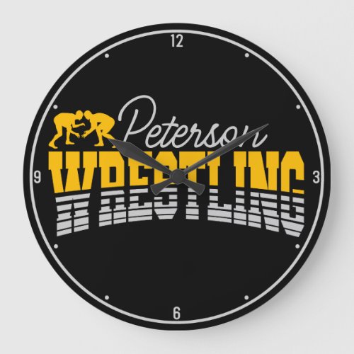 Personalized NAME Wrestling School Team Wrestler  Large Clock