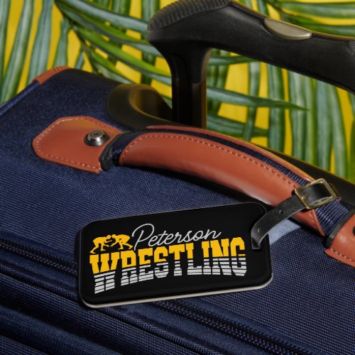 Personalized NAME Wrestling School Team Wrestler Luggage Tag