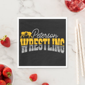Personalized NAME Wrestling School Team Wrestler  Napkins