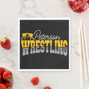 Personalized NAME Wrestling School Team Wrestler Napkins