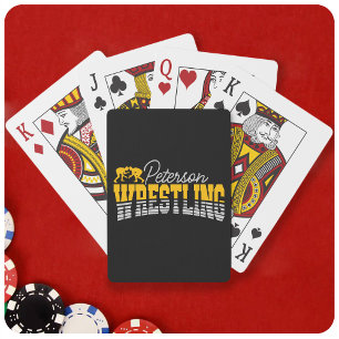Personalized NAME Wrestling School Team Wrestler Poker Cards