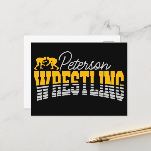 Personalized NAME Wrestling School Team Wrestler  Postcard