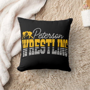 Personalized NAME Wrestling School Team Wrestler Throw Pillow