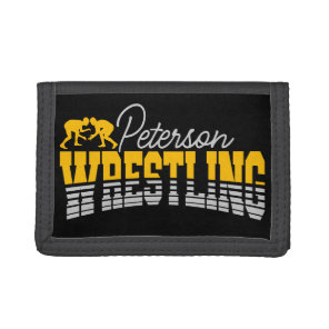 Personalized NAME Wrestling School Team Wrestler  Trifold Wallet