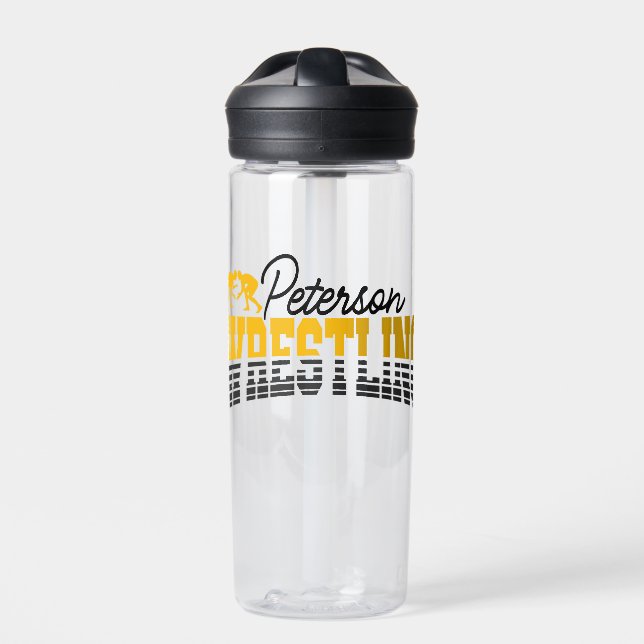 Personalized NAME Wrestling School Team Wrestler Water Bottle (Front)