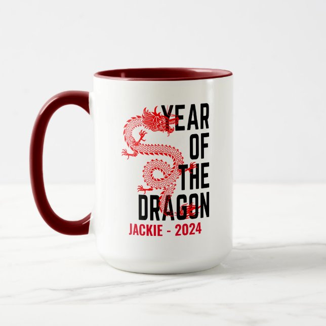Personalized Name Year of the Dragon Birth Year  Mug (Left)