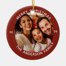 Personalized Name Year Red Merry Christmas