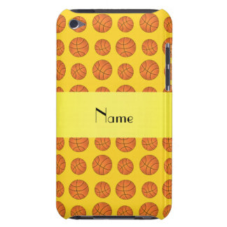 Personalized name yellow basketballs barely there iPod case