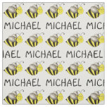 Personalized Name Yellow Bee Bumblebee Honeybee Fabric