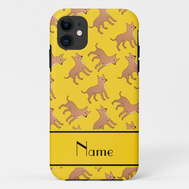 Personalized name yellow chihuahua dogs Case-Mate iPhone case (Back)