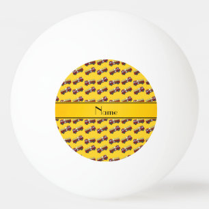 Personalized name yellow firetrucks Ping-Pong ball