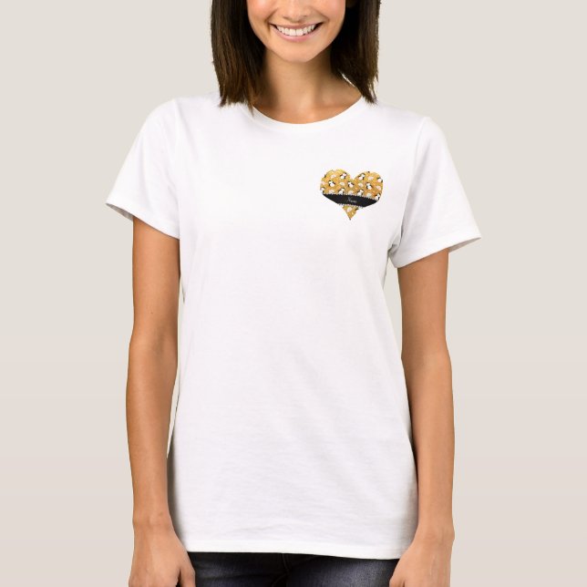 Personalized name yellow glitter penguins igloos T-Shirt (Front)