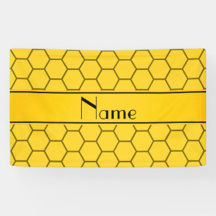 Personalized name yellow honeycomb banner