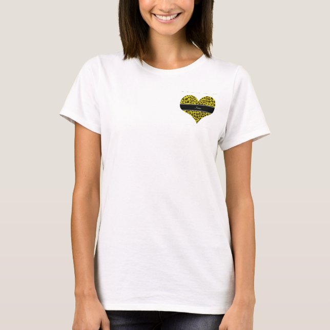 Personalized name yellow leopard pattern T-Shirt (Front)