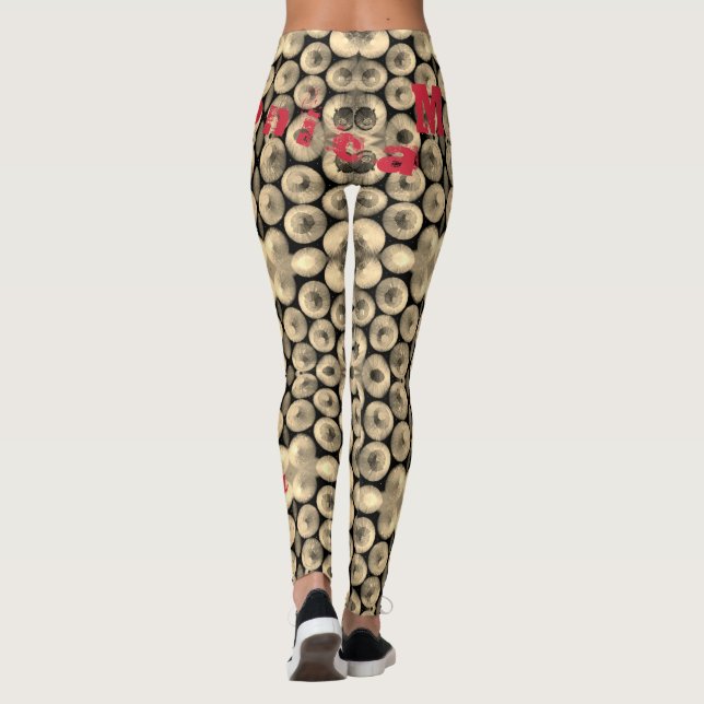Personalized Name Yellow Pencil Leggings (Back)