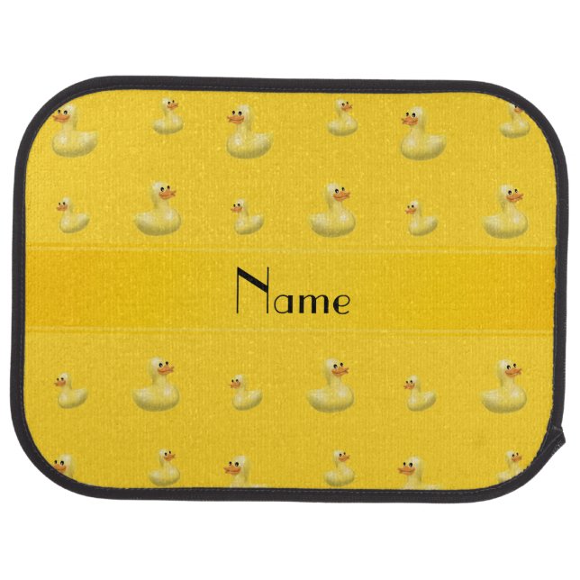 Personalized name yellow rubber duck pattern car mat (Rear)